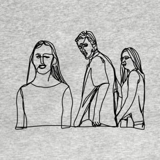 Distracted Boyfriend Meme Minimal Line Art T-Shirt